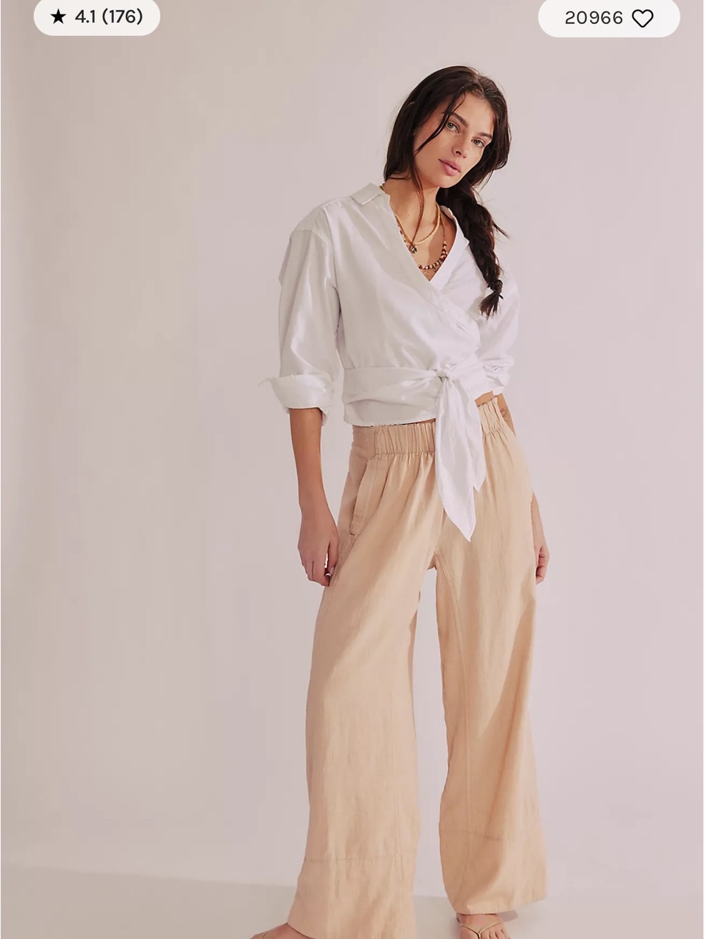 Free People Peachy Wide-Leg Pull-On Pants